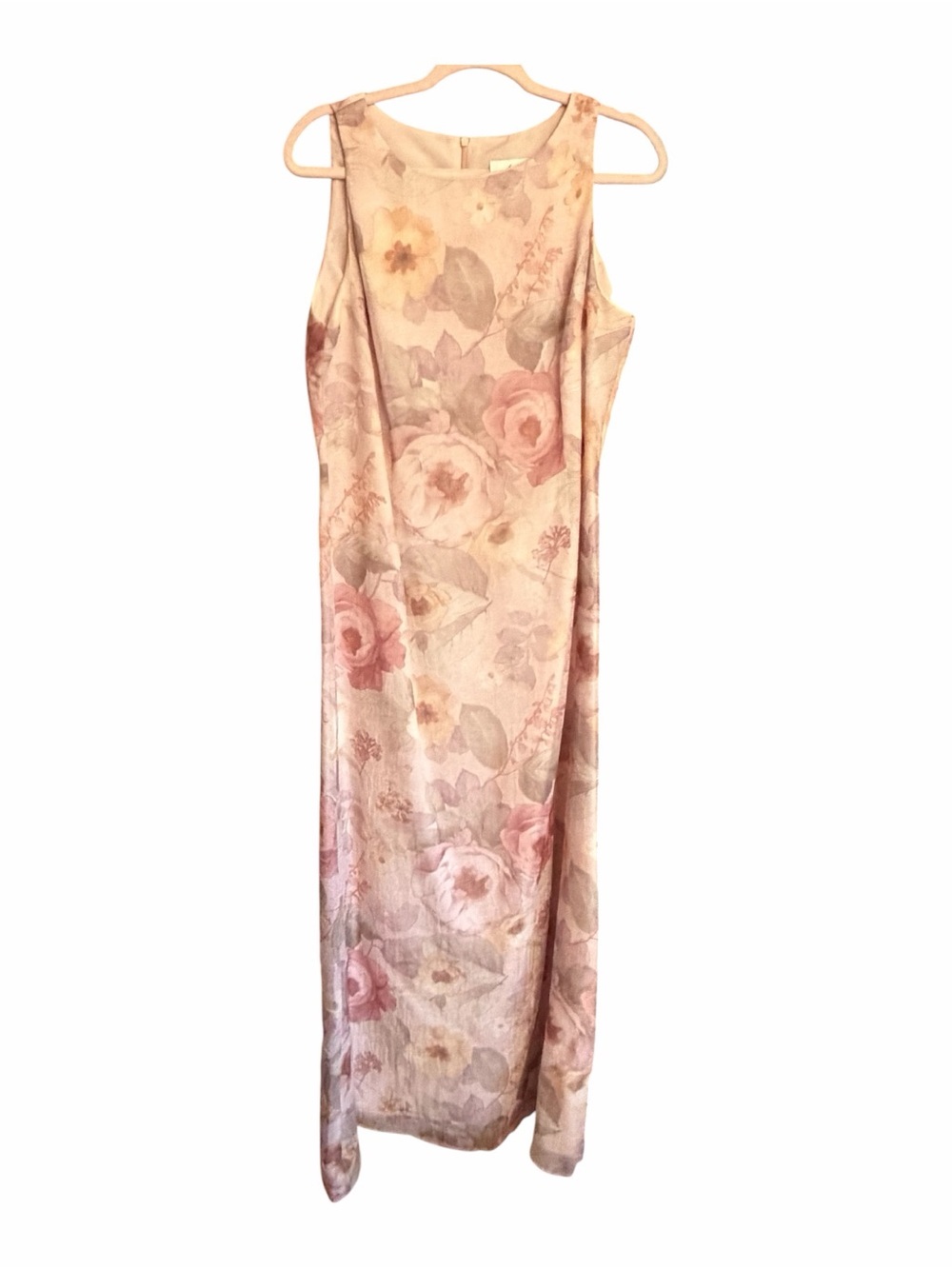Vintage Algo Sleeveless Maxi Dress in Soft Blush-Measurements state Size Medium - Picture 8 of 15